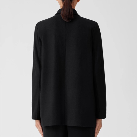 Eileen Fisher Boiled Wool Jersey Long Blazer women’s size xs black - Picture 3 of 13